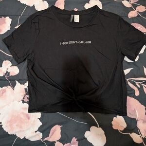 H&M Divided Black Baby Tee Crop Top